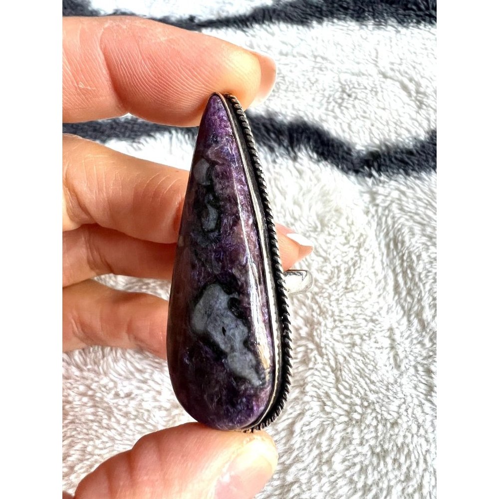 925 Huge Transformation Charoite Ring 7 - Picture 5 of 7